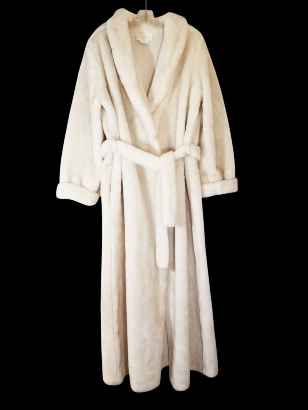 Borg Plush Robe & Coat 1970s Deep Pile Faux Fur Unisex Long S-L